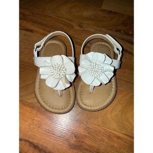 Cherokee Girls White Flower Sandals Size‎ 5 Toddler Summer Casual Shoes resort
